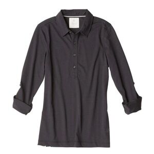 NWT Linksoul Women’s Roll Up Long Sleeve Polo Shirt Black Size L Collared Golf